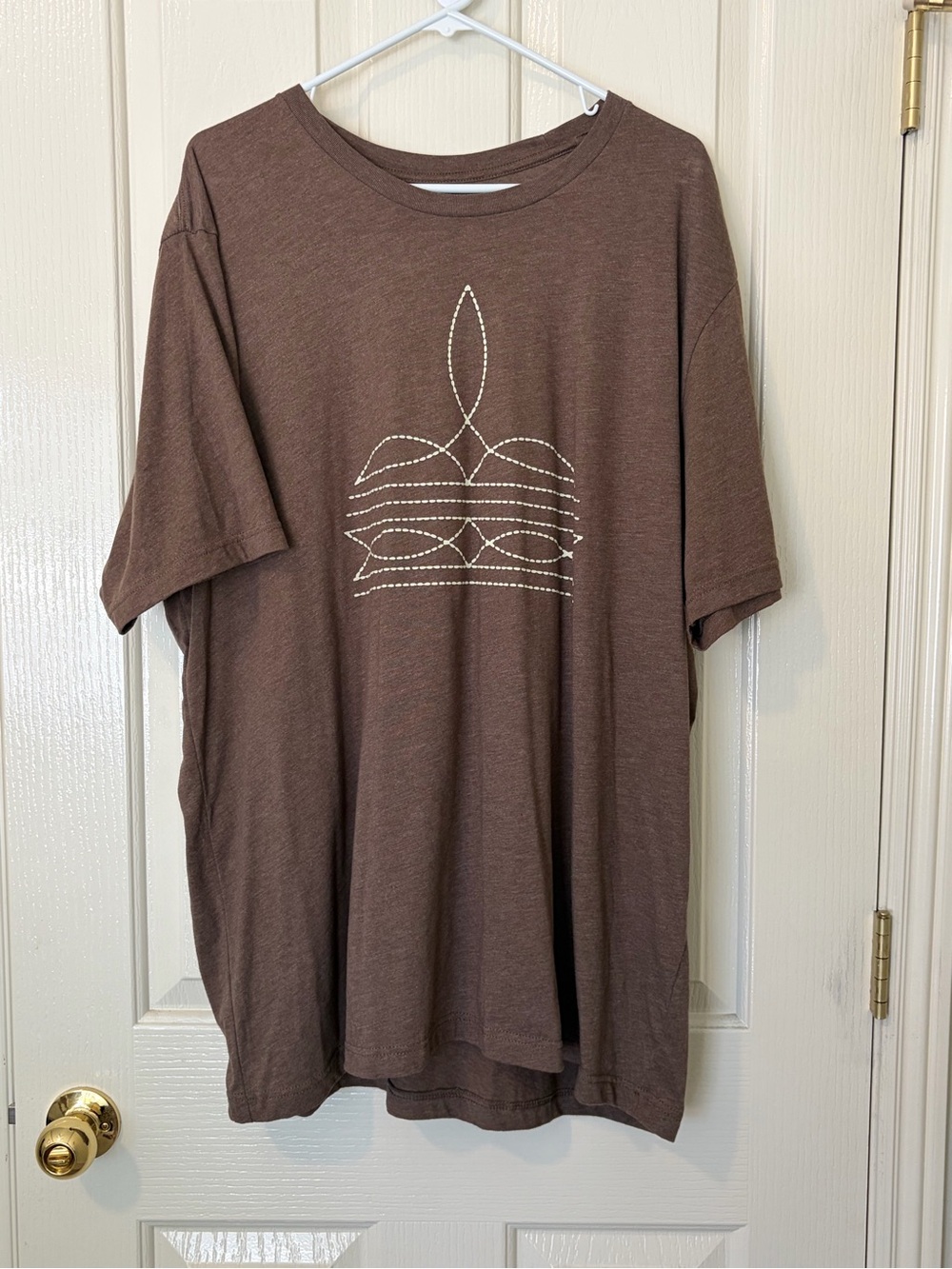 Brown Boot Stitch Graphic T-Shirt